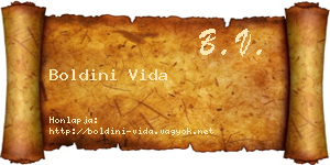 Boldini Vida névjegykártya